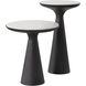 Chizu 25.5 X 14.75 inch White / Bronze Nesting End Tables, Set Of 2